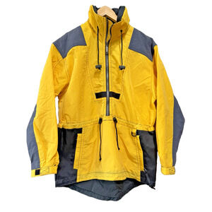 Vintage Fera Teen 14 Colorblock yellow black Pullover Ski Snow Jacket Hoodie